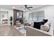 Living room features modern fireplace, stylish furniture, hardwood floors, and ample natural light at 1643 Flintwood Se Dr, Atlanta, GA 30316