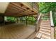 Expansive wooden deck with multi-level structure perfect for outdoor entertaining and wooded views at 4150 Kalb Sw Ct, Smyrna, GA 30082