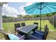 Spacious fenced backyard with a well-maintained lawn and patio furniture, ideal for outdoor enjoyment at 5322 Burrus Sw Ln, Mableton, GA 30126