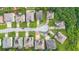 Aerial view of the homes in a suburban neighborhood at 2321 Norbury Se Cv, Smyrna, GA 30080