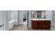 Bathroom highlighting a modern vanity, a soaking tub, and a separate shower for a luxurious feel at 2321 Norbury Se Cv, Smyrna, GA 30080