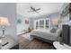 Sun-filled bedroom with a ceiling fan, a large window, and neutral décor for a calming atmosphere at 2321 Norbury Se Cv, Smyrna, GA 30080