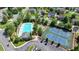 This aerial view captures the community pool, tennis courts and basketball court for social and recreational opportunities at 475 Bayswater Way, Suwanee, GA 30024