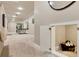Finished basement area with recessed lighting and a play area for pets at 3275 Lord N Lady Ln, Alpharetta, GA 30022