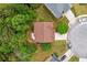 Overhead view of a home with a well-kept lawn, mature trees, and a private backyard at 4515 Ambassador Way, Cumming, GA 30040
