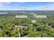 Aerial view of the Cumming, GA home nestled among lush trees near Six Mile Creek Park at 6235 Akins Way, Cumming, GA 30041