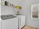 Bright laundry room with washer, dryer, storage shelf, and a window at 1712 Bonnabel Ne Trce, Marietta, GA 30066