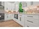 Modern kitchen features white cabinets, stainless steel appliances, and stylish backsplash at 2926 5Th Sw St, Atlanta, GA 30315