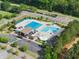 Aerial view of a neighborhood swimming pool and amenities at 2100 Willshire Gln, Alpharetta, GA 30009