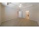 Spacious main bedroom with carpet flooring and access to the ensuite bathroom at 223 Glens Loop, Woodstock, GA 30188