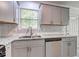 An updated kitchen featuring gray cabinets, stainless steel appliances, and granite countertops at 476 Cody Ln, Douglasville, GA 30134