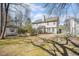 Expansive backyard featuring lush greenery, mature trees, and a charming home exterior at 4211 Wingfoot Ct, Decatur, GA 30035