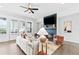 Comfortable living room with fireplace, plush seating, and bright windows at 6460 Cortland Walk, Alpharetta, GA 30005