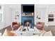 Stylish living room with modern fireplace, plush seating, and contemporary decor at 6460 Cortland Walk, Alpharetta, GA 30005