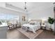 Bright and airy main bedroom featuring tray ceilings and stylish decor at 6460 Cortland Walk, Alpharetta, GA 30005