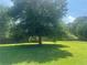 Expansive backyard featuring a lush lawn and mature trees, offering ample space for outdoor activities at 35 Creek Bend Trl, Oxford, GA 30054