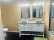 Stylish bathroom with double vessel sinks, granite countertops, and tiled walk-in shower at 35 Creek Bend Trl, Oxford, GA 30054