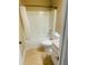 Bathroom with a toilet, shower with curtain, tiled floor, and vanity at 35 Creek Bend Trl, Oxford, GA 30054