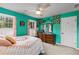 Brightly decorated bedroom with a ceiling fan and natural light at 4648 Equestrian Way, Atlanta, GA 30338