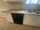 Kitchen area featuring a stainless-steel sink, dishwasher, and white cabinets at 6668 Prinston Cir, Douglasville, GA 30135