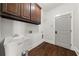 Well-lit laundry room equipped with a sink, storage cabinets, and convenient access to utilities at 90 Alcovy Reserve Way, Covington, GA 30014