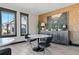 Cozy dining area featuring a marble table, stylish chairs, and a decorative cabinet at 41 Balsam Dr, Dallas, GA 30157