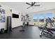 Well-equipped gym with weights, machines, TV and bright natural light from the windows at 41 Balsam Dr, Dallas, GA 30157