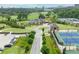 Stunning aerial view of the golf course, tennis courts, and clubhouse at 635 Wilson Nw Rd, Atlanta, GA 30318