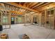 A large unfinished basement with a concrete floor, framed walls, and multiple windows at 1423 Hillcrest Rd, Bowdon, GA 30108