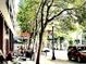 A street view captures the vibrant neighborhood atmosphere, showcasing nearby restaurants and pedestrian activity at 878 Peachtree Ne St # 634, Atlanta, GA 30309