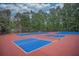 Well-maintained tennis and basketball courts with vibrant blue surfaces surrounded by lush green trees at 1325 Starboard Way, Cumming, GA 30041