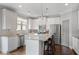 Modern kitchen features stainless steel appliances, granite countertops, and an island with seating at 1582 Cambridge Pl, Marietta, GA 30062