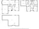 Three level floor plans showing basement, main floor, and upper floor layouts for marketing purposes at 111 Millstone Way, Canton, GA 30115