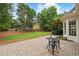 Cozy brick patio perfect for outdoor dining, complemented by a well-maintained backyard at 6695 Buckingham Cir, Cumming, GA 30040