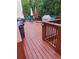 Cozy deck with outdoor dining and seating area with comfortable chairs and umbrella coverage for relaxing outdoors at 1105 River Laurel Dr, Suwanee, GA 30024