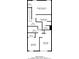 Detailed second floor plan featuring 3 bedrooms, 2 bathrooms, closets, and a hall at 4544 Parkview Sq, Atlanta, GA 30349