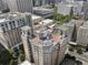 Stunning aerial perspective showcasing the building's rooftop design and surrounding urban landscape at 75 Ponce De Leon Ave # 701, Atlanta, GA 30308