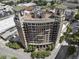 Captivating aerial view of the building exterior showcasing its unique architecture and urban setting at 75 Ponce De Leon Ave # 701, Atlanta, GA 30308