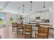 Modern kitchen island with stylish seating and contemporary pendant lighting at 99 Silver Leaf Trce, Douglasville, GA 30134
