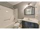 Cozy bathroom with vanity, and shower and tub combination at 299 Fieldview Dr, Auburn, GA 30011