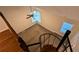 View from the loft looking down to the bedroom featuring spiral staircase, ceiling fan and vaulted ceilings at 3246 Able Ct, Marietta, GA 30062