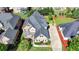 Aerial view of a well-maintained house showcasing its landscaping, driveway, and surrounding neighborhood at 1054 Morgan Garner Sw Dr, Lilburn, GA 30047