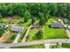 Spacious home surrounded by lush greenery, outbuildings, and well-maintained lawn, creating a serene setting at 150 Wilbanks St, Buford, GA 30518