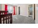 Bedroom featuring neutral walls, trey ceiling, and gray carpet at 1592 Smithson Ct, Lithonia, GA 30058
