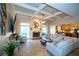 Spacious living room with fireplace, open to kitchen, and lots of natural light at 6529 Terraglen Way, Locust Grove, GA 30248