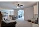 Open concept living room offers a cozy sitting area and an adjacent view of the eat-in kitchen at 1124 Monarda Nw Way, Acworth, GA 30102