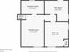Layout for the lower level, containing the laundry room, flex space, Gathering room and an additional bedroom at 2358 Dabney Ter, East Point, GA 30344