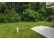 Spacious backyard lawn with lush greenery surrounding a concrete patio at 4400 Old Allgood Cir, Stone Mountain, GA 30083