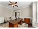 Office room with french doors, neutral walls, panel molding, and a dark wood desk at 1045 Fords Crossing Nw Dr, Acworth, GA 30101