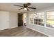 Inviting living room with natural light, modern ceiling fan, and a view to the outside at 272 Old Sudie Rd, Hiram, GA 30141